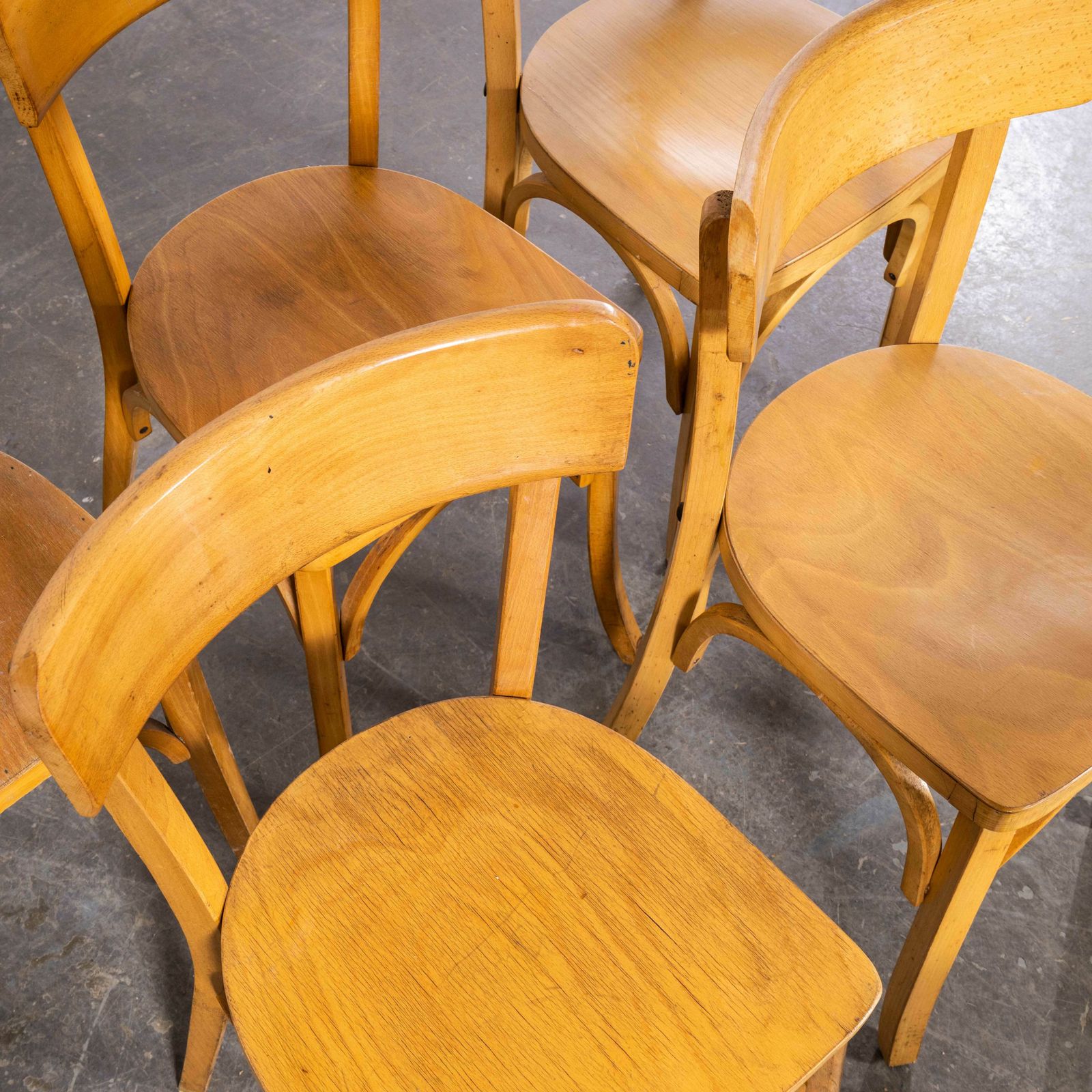 1950’s Standard Single Bar Blonde French Dining Chairs – Set Of Six photo furniture