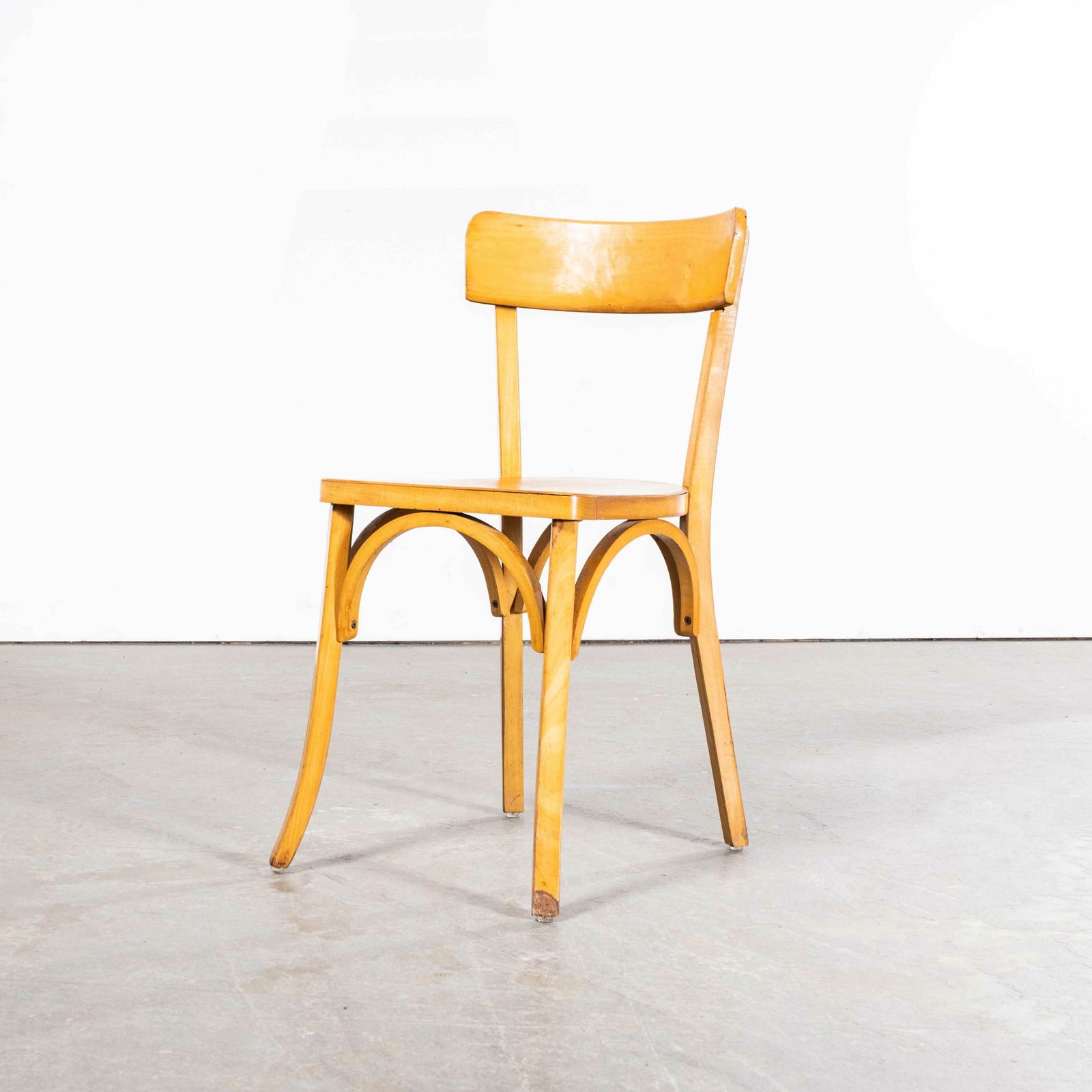 1950’s Standard Single Bar Blonde French Dining Chairs – Set Of Six photo 792.0