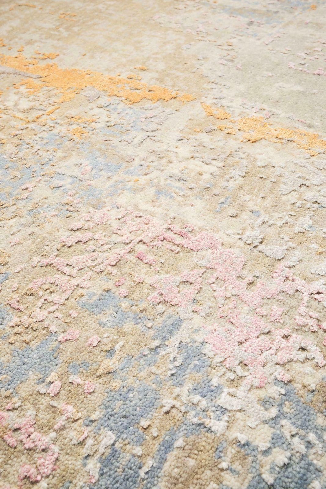 Wheat Field Hand Knotted Silk And Wool Rug photo for sale