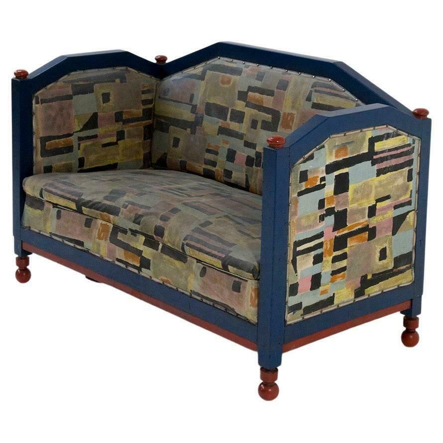 Fillìa Luigi Colombo Attr. Rare Italian Futurist Sofa