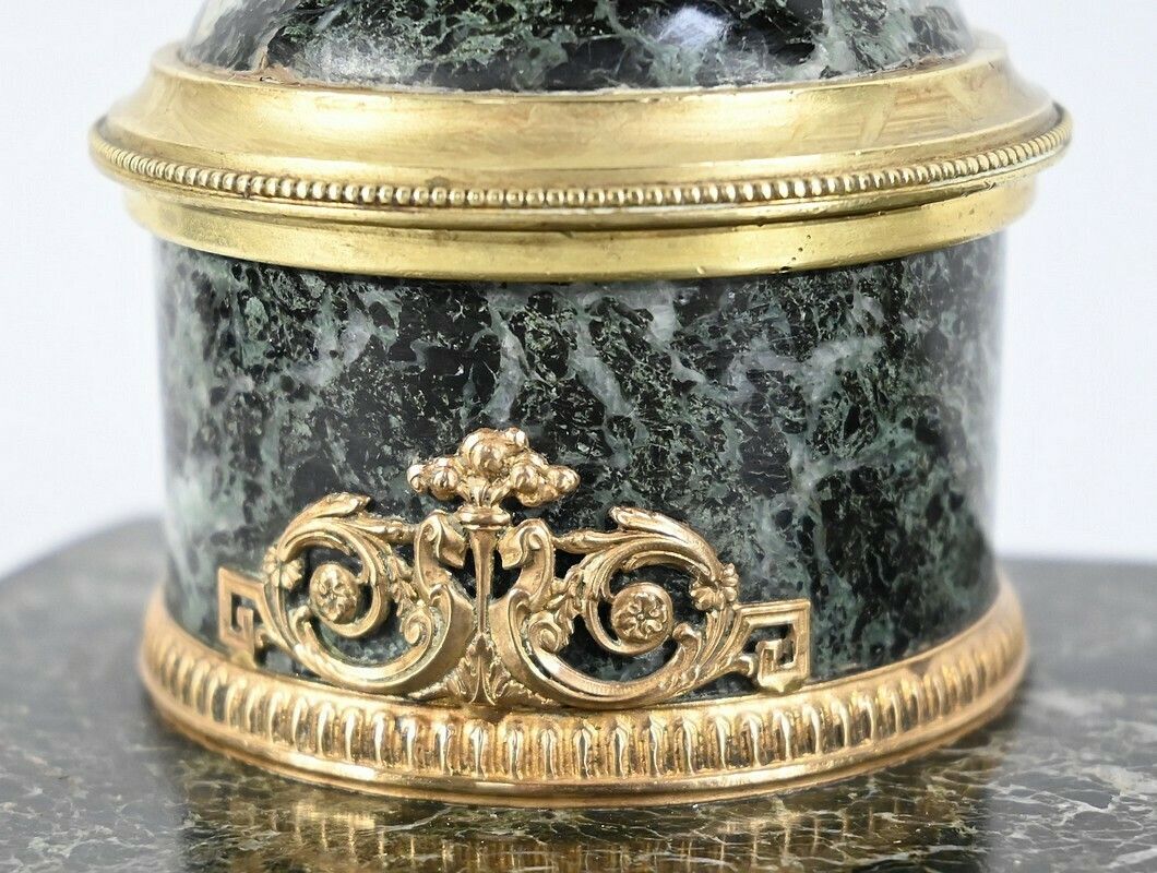 Inkwell In Marble And Bronze, Empire Style   1st Part XIX photo vintage