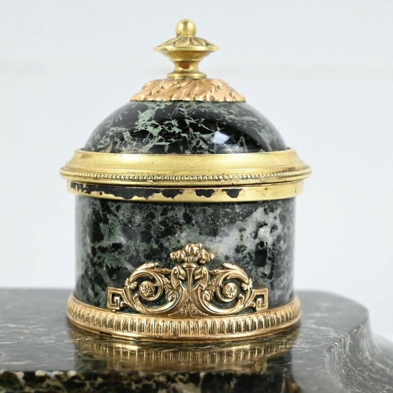 photo furniture Inkwell In Marble And Bronze, Empire Style   1st Part XIX