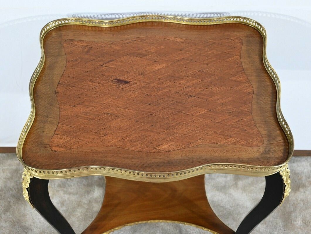 Small Coffee Table In Mahogany And Blackened Wood, Napoleon III Style   Late 19th Century photo Furniture
