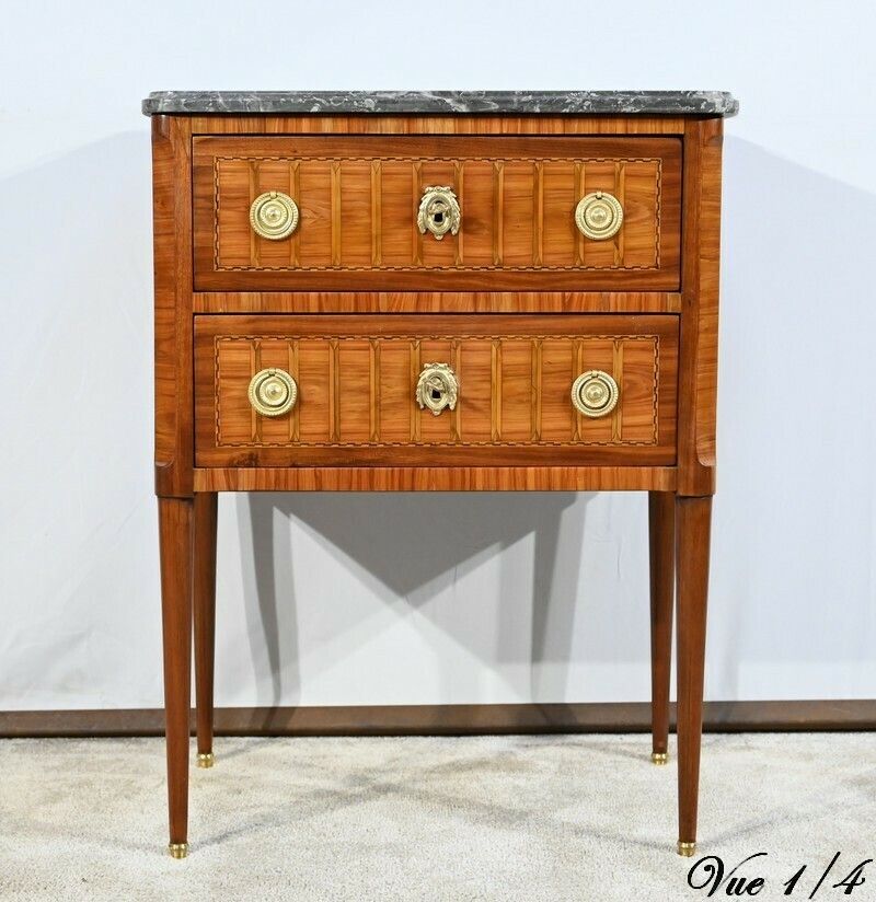 Small Chest Of Drawers In Mahogany And Rosewood, Louis XVI – 18th Century photo vintage