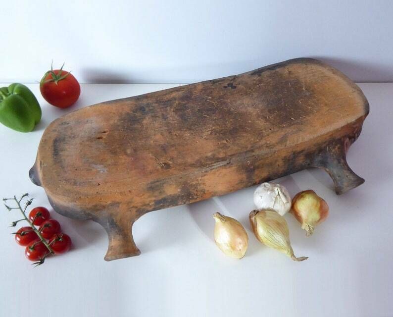 photo furniture Terracotta Lèchefrite | Large Antique French Rustic Cooking Drip Tray | Earthenware Fruit Bowl | French Kitchen Décor | Lèche Frite
