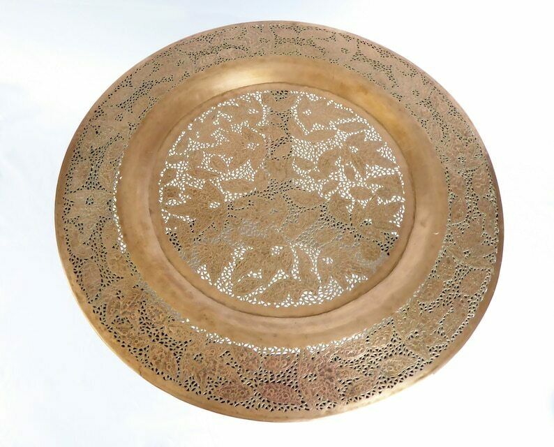Vintage Openwork Brass Folding Table | Indian Décor | Occasional Furniture photo buy