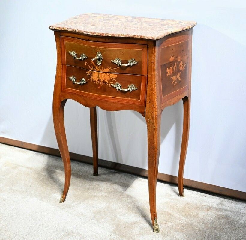 Small Chiffonniere Table In Rosewood And Walnut, Louis XV Style   2nd Half Nineteenth photo for sale