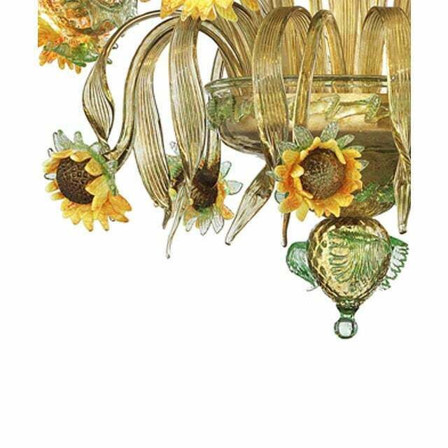 Classical Venetian Sunflowers Murano Glass Chandelier photo furniture