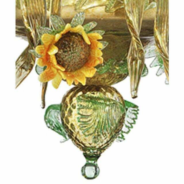 Classical Venetian Sunflowers Murano Glass Chandelier photo for sale