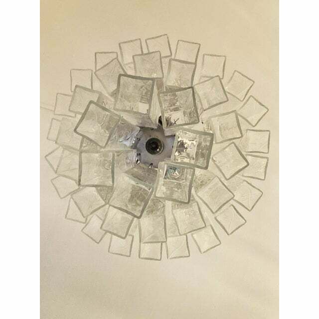 photo furniture Contemporary Clear "Square Tubes" Murano Glass Chandelier