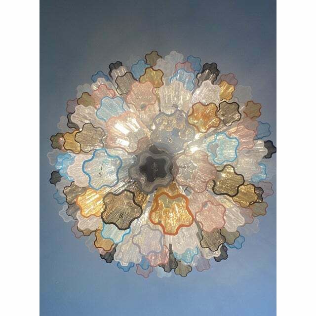 photo for sale Contemporary Multicolor“Tronchi” Murano Glass Chandelier In Venini Style