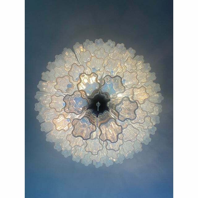 Contemporary Opalino“Tronchi” Murano Glass Chandelier In Venini Style photo furniture