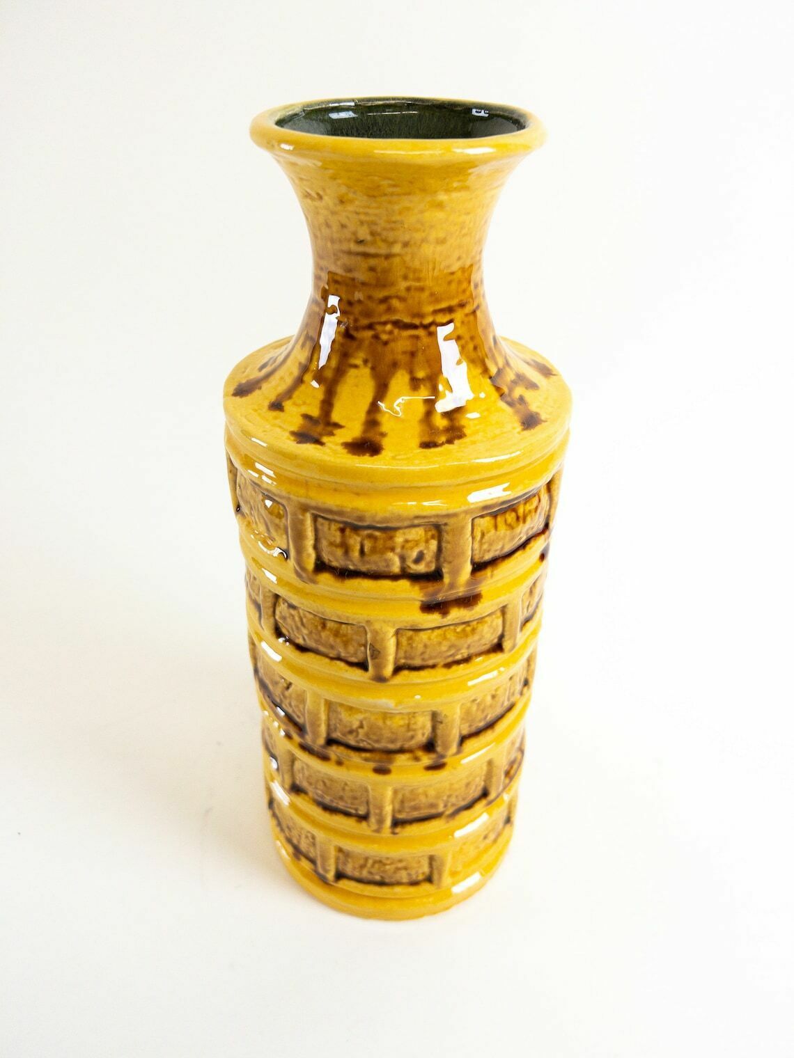 West German Pottery   Yellow Ceramic Vase By übelacker Keramik   Mid Century Modern Design   ü Keramik Form 509 30 photo 63.0