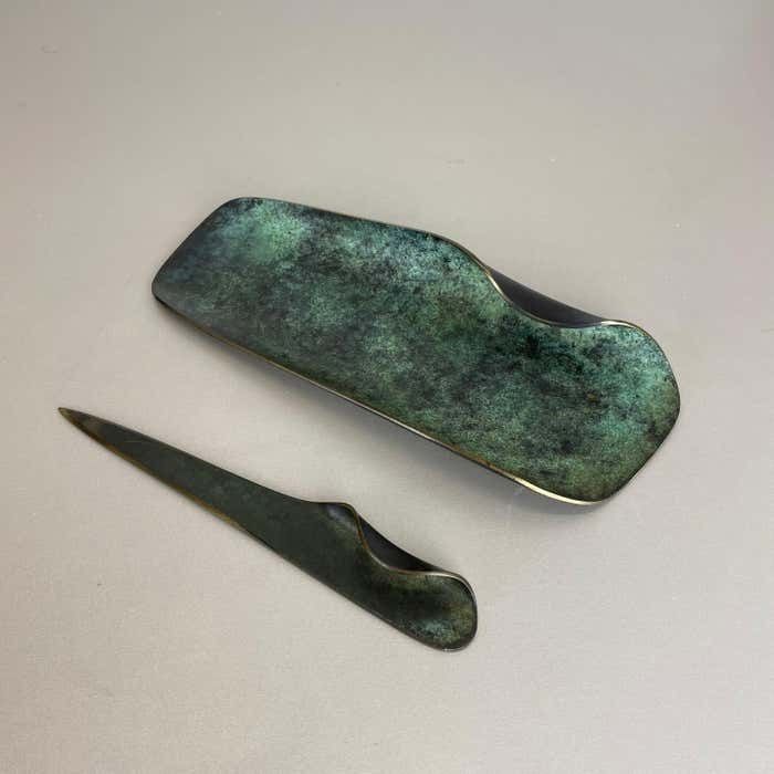 Desk Brass Shell Plate And Letter Opener Auböck Hagenauer Era Germany 1950s photo for sale