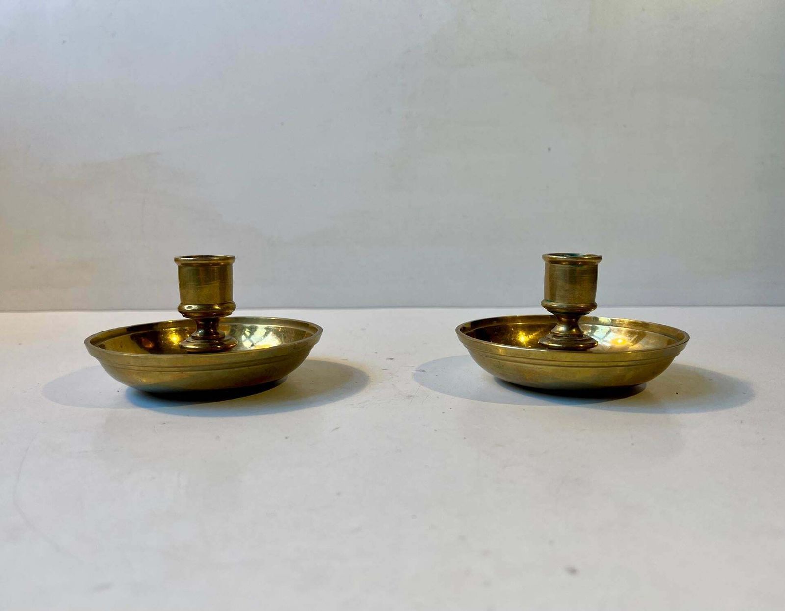 Antique Officer's Campaign, Travel Candleholders In Brass, Circa 1800 photo furniture