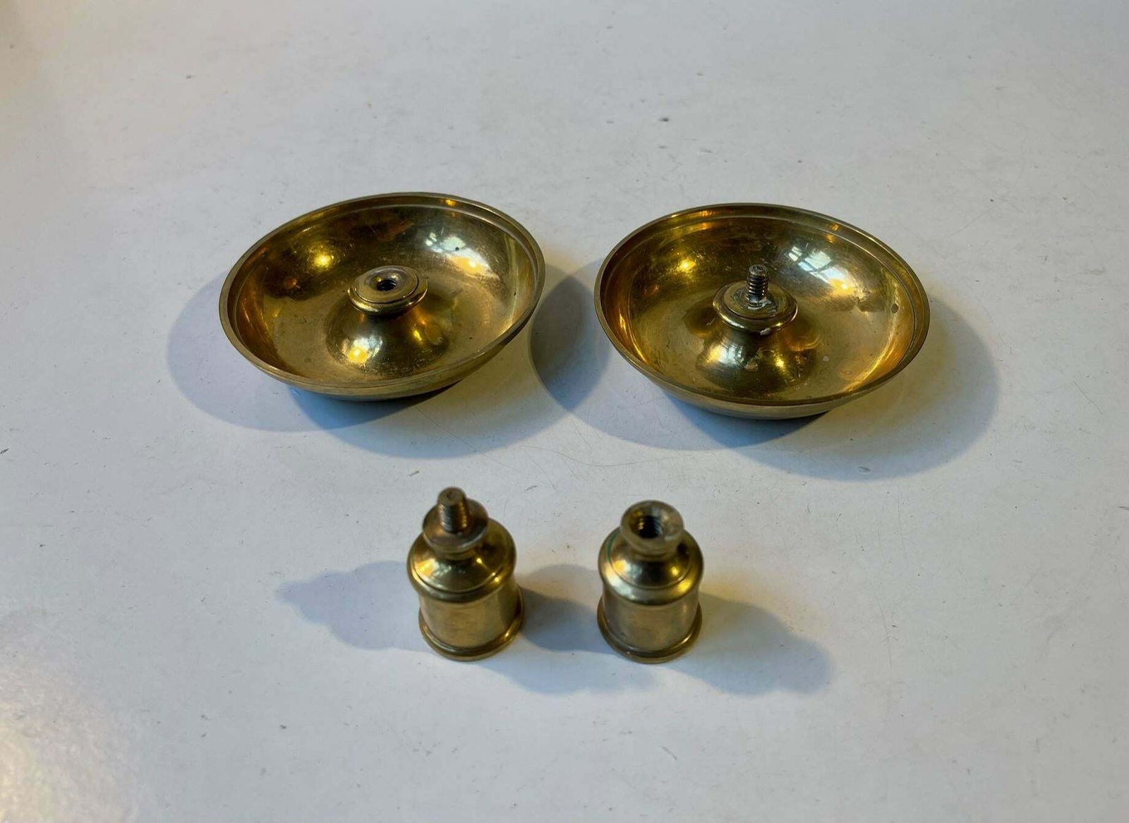 Antique Officer's Campaign, Travel Candleholders In Brass, Circa 1800 photo Home Decor
