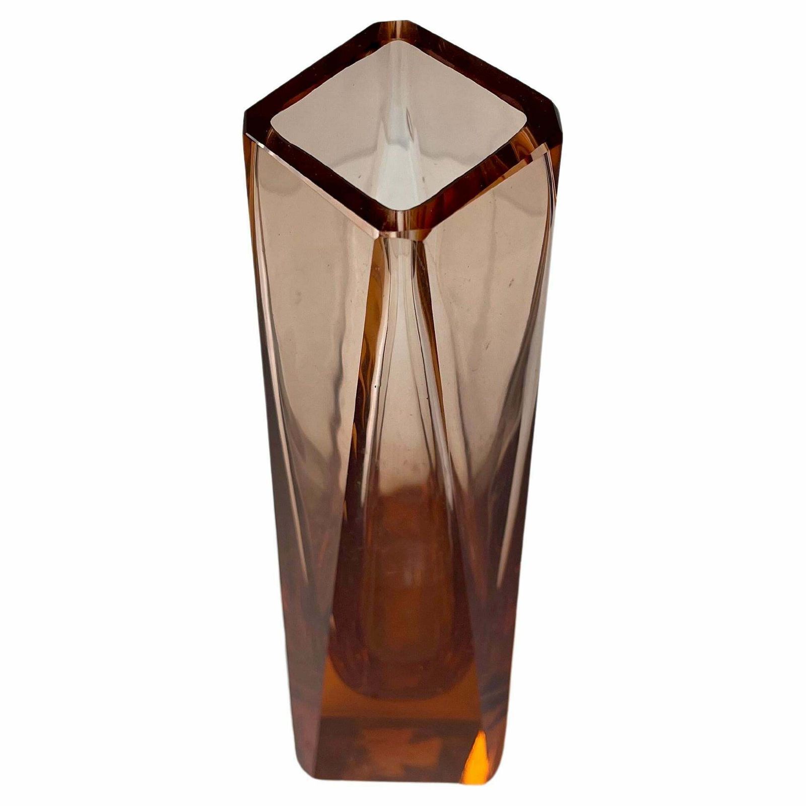 Alessandro Mandruzzato Tulip Vase In Peach Murano Glass, 1970s photo vintage