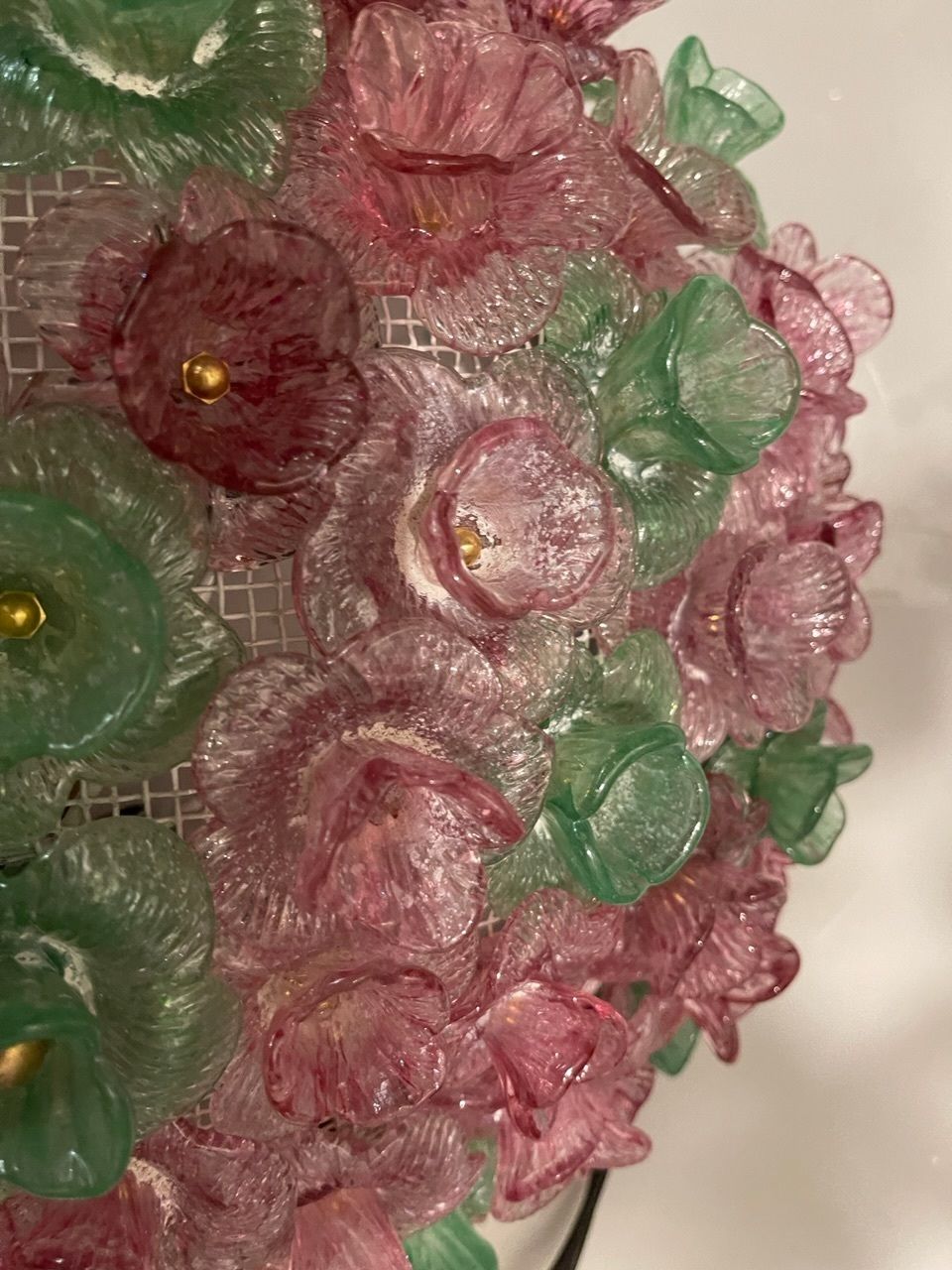 Large Murano Glass Flower Flushmount 1970’s photo vinterior
