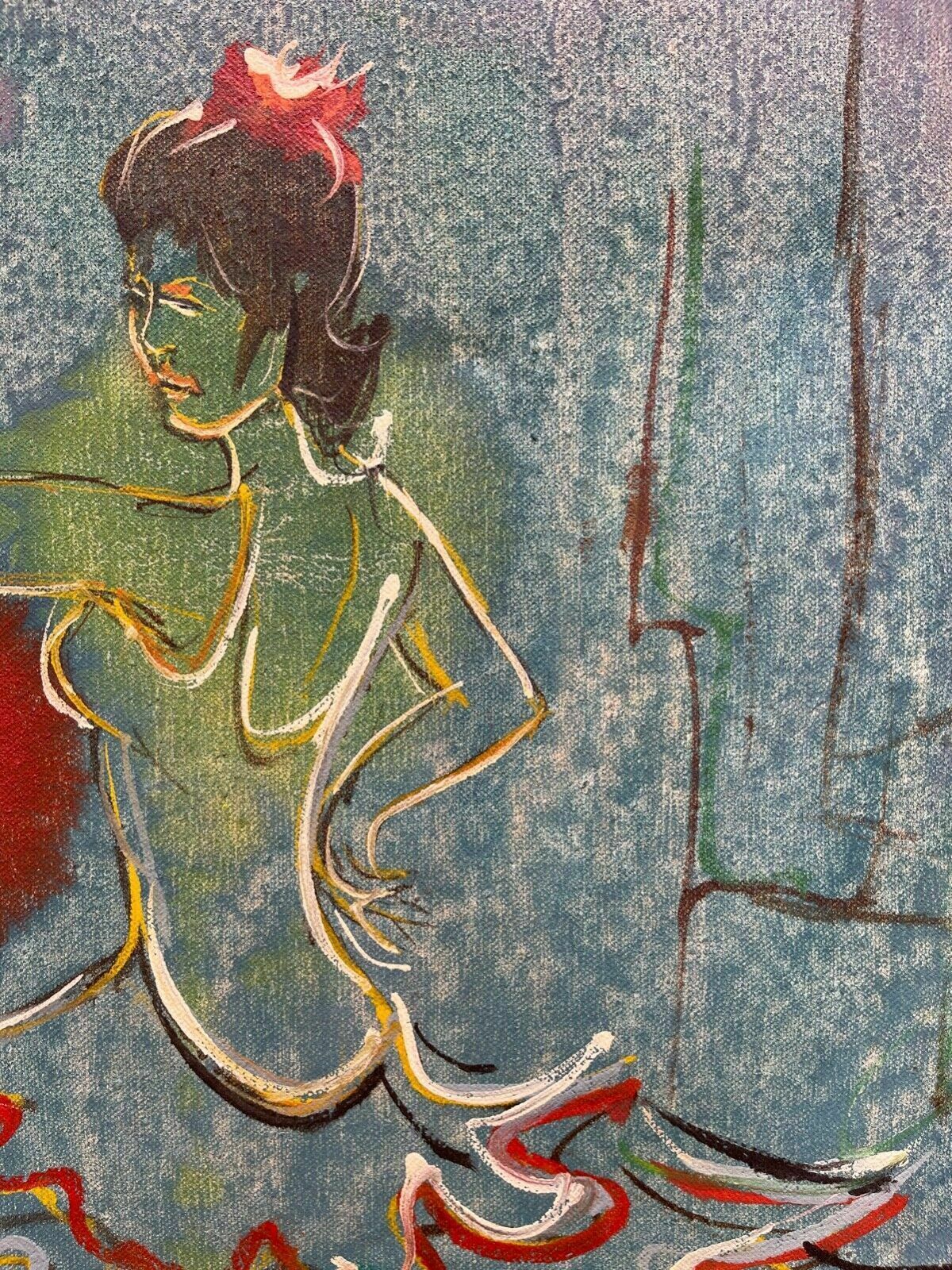 Oil Painting On Canvas, 1975, Relois, Flamenco photo for sale