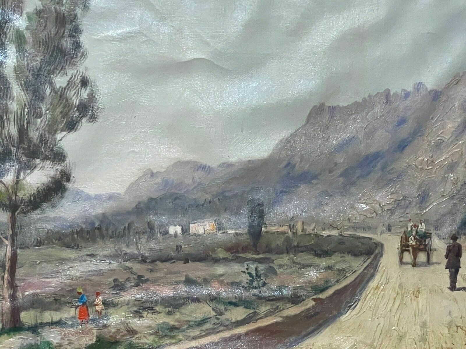Oil Painting On Canvas, Sicilian Landscape, Rosary Of Fazio, 20th Century photo furniture