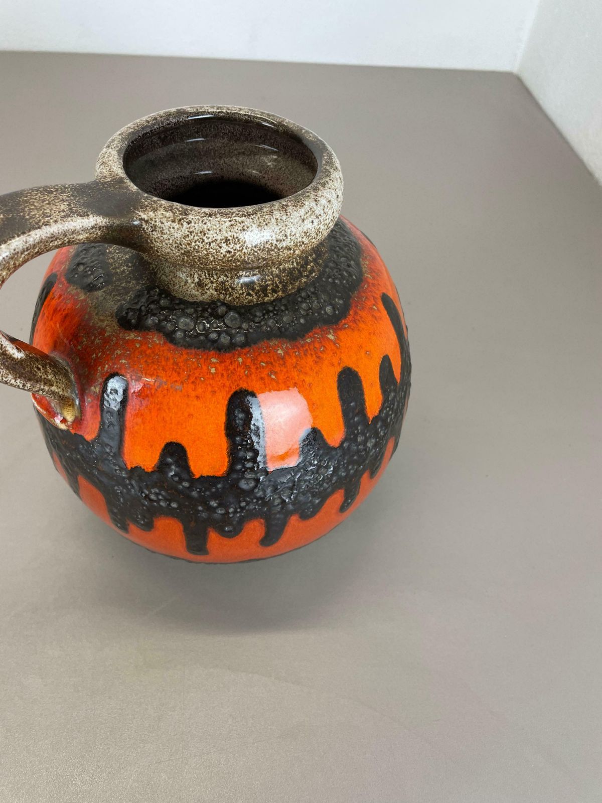 photo for sale Rare Pottery Super Colour Fat Lava Multi Colour 484 Vase Scheurich Wgp, 1970s