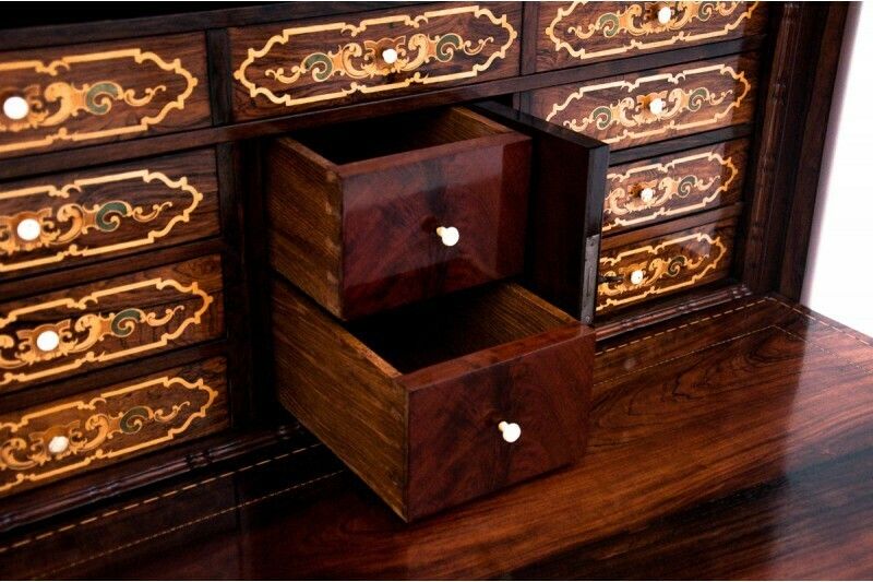 Furniture Ancient Secretary, Northern Europe, Circa 1860. After Renovation. photo