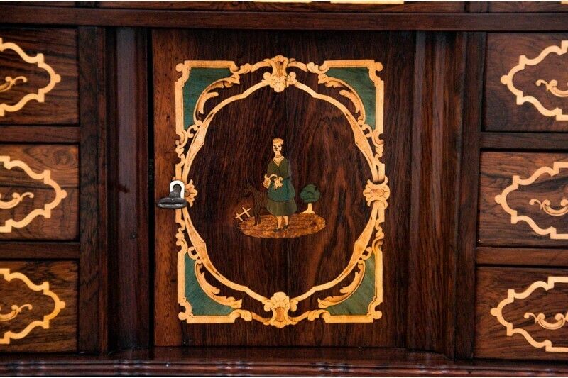 photo vintage Ancient Secretary, Northern Europe, Circa 1860. After Renovation.