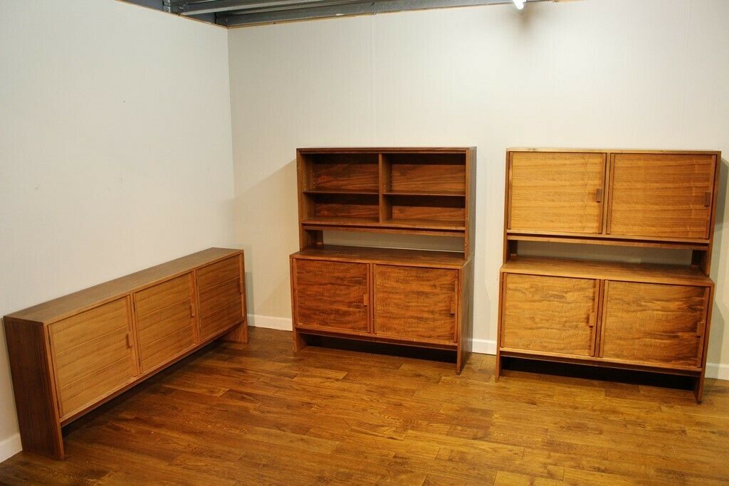 Gordon Russell American Black Walnut Double Cabinet With Open Top