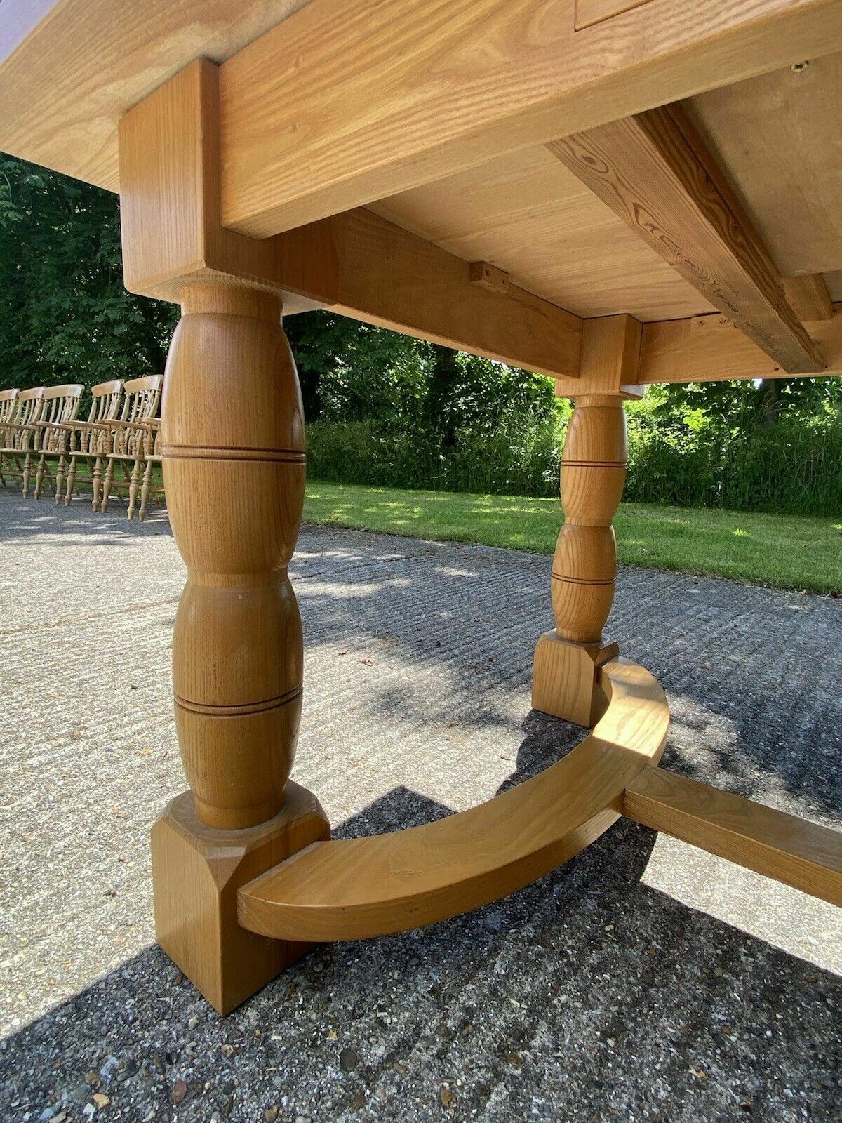 Modern Refactory Oak Country Dining Table & 8 Large Carvers   Seats 8  10 People photo vinterior