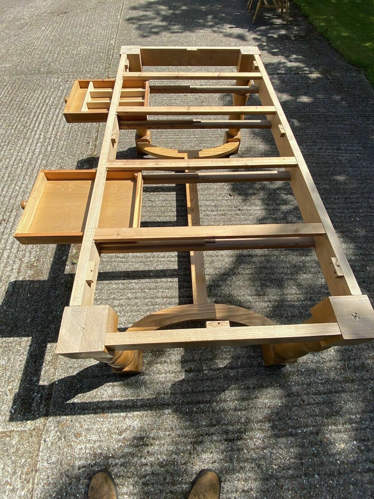 photo furniture Modern Refactory Oak Country Dining Table & 8 Large Carvers   Seats 8  10 People