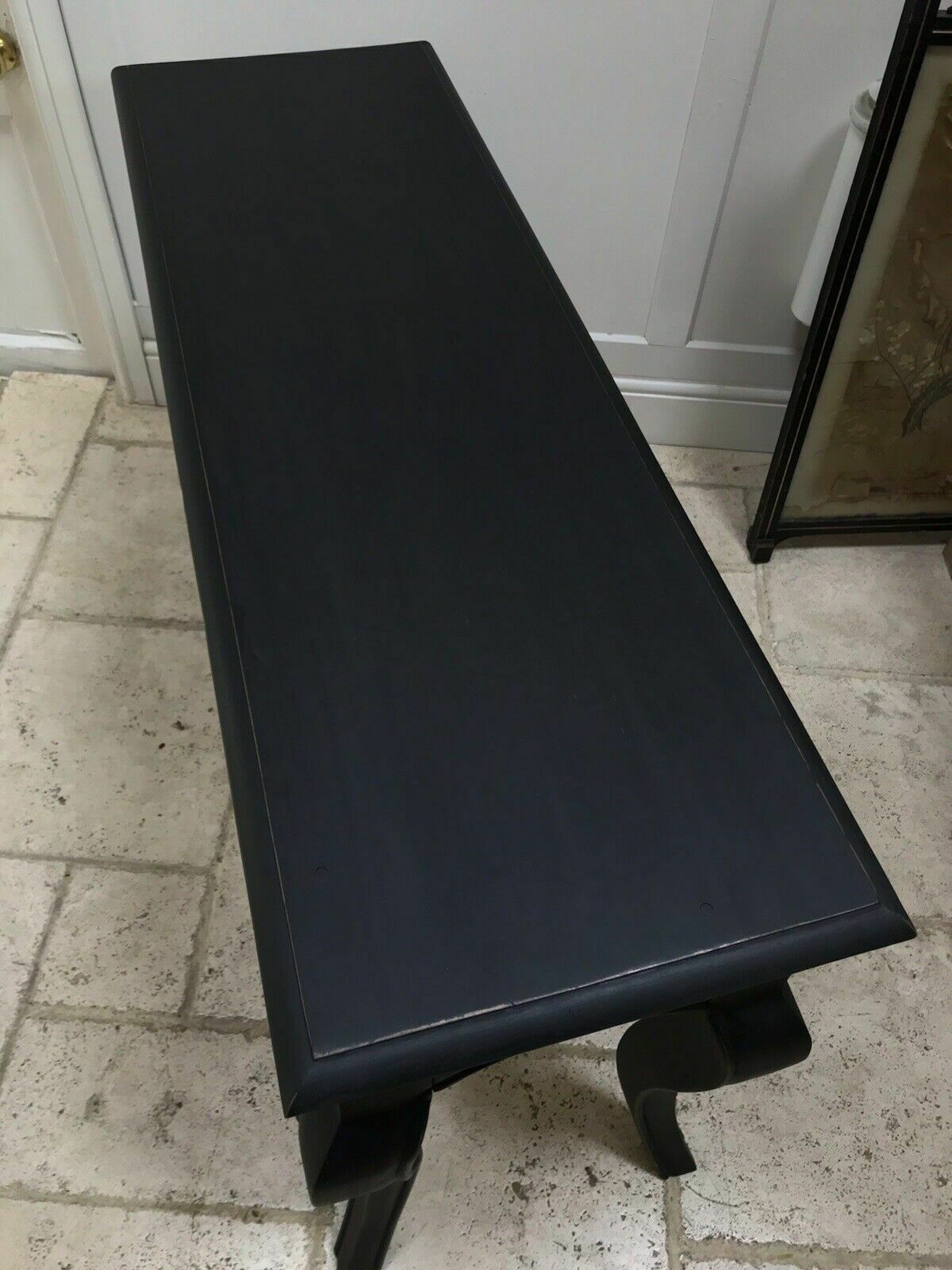 Black Painted French Style Reproduction Console Hall Dressing Writing Side Table photo vinterior