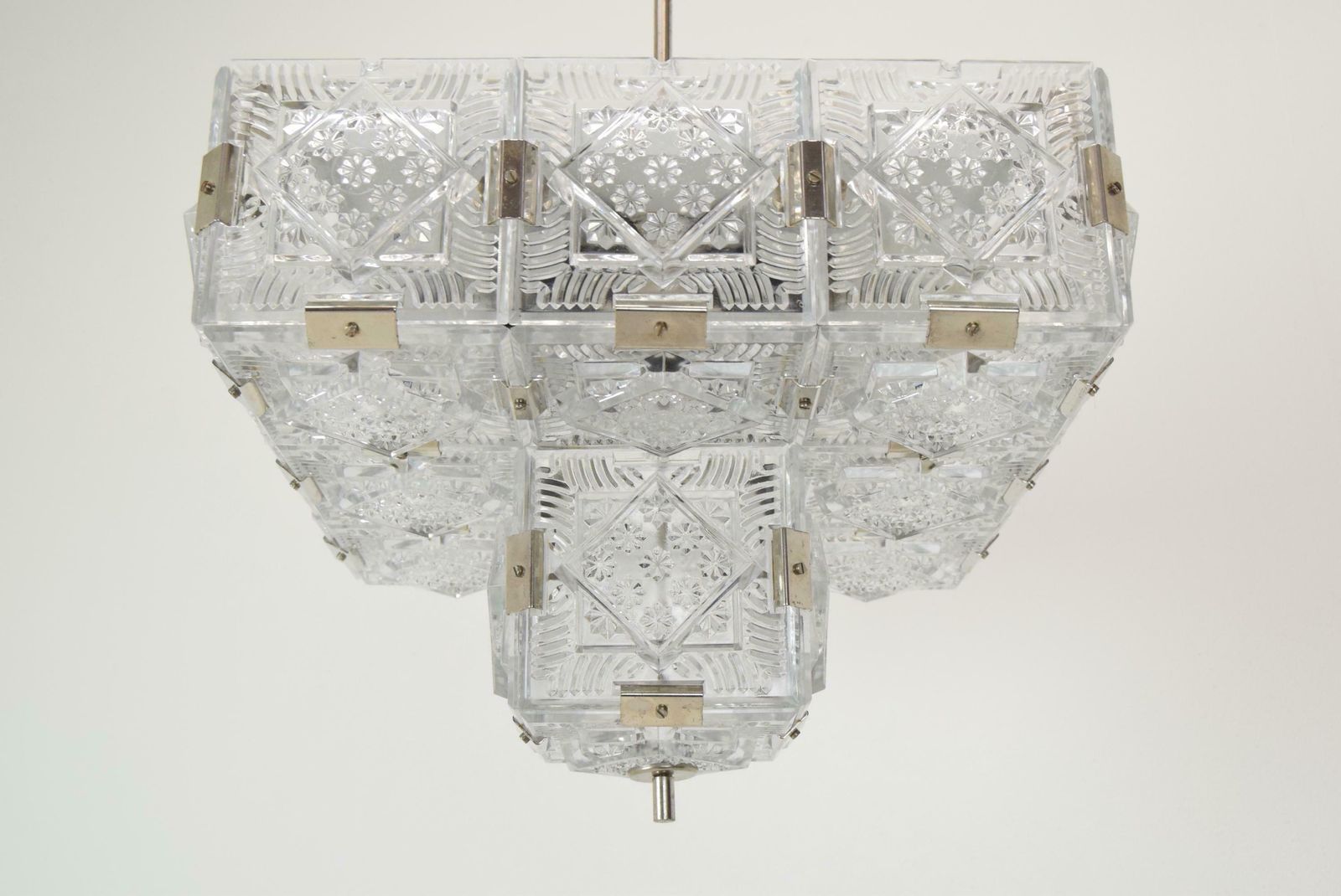Rare Mid Century Glass Pendant By Jaroslav Bejvl For Kamenicky Senov, 1960's. photo Lighting