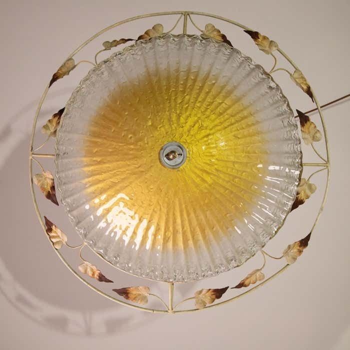 Murano Gold And Trasparent Ceiling Light With Iron Structure 1970 photo furniture