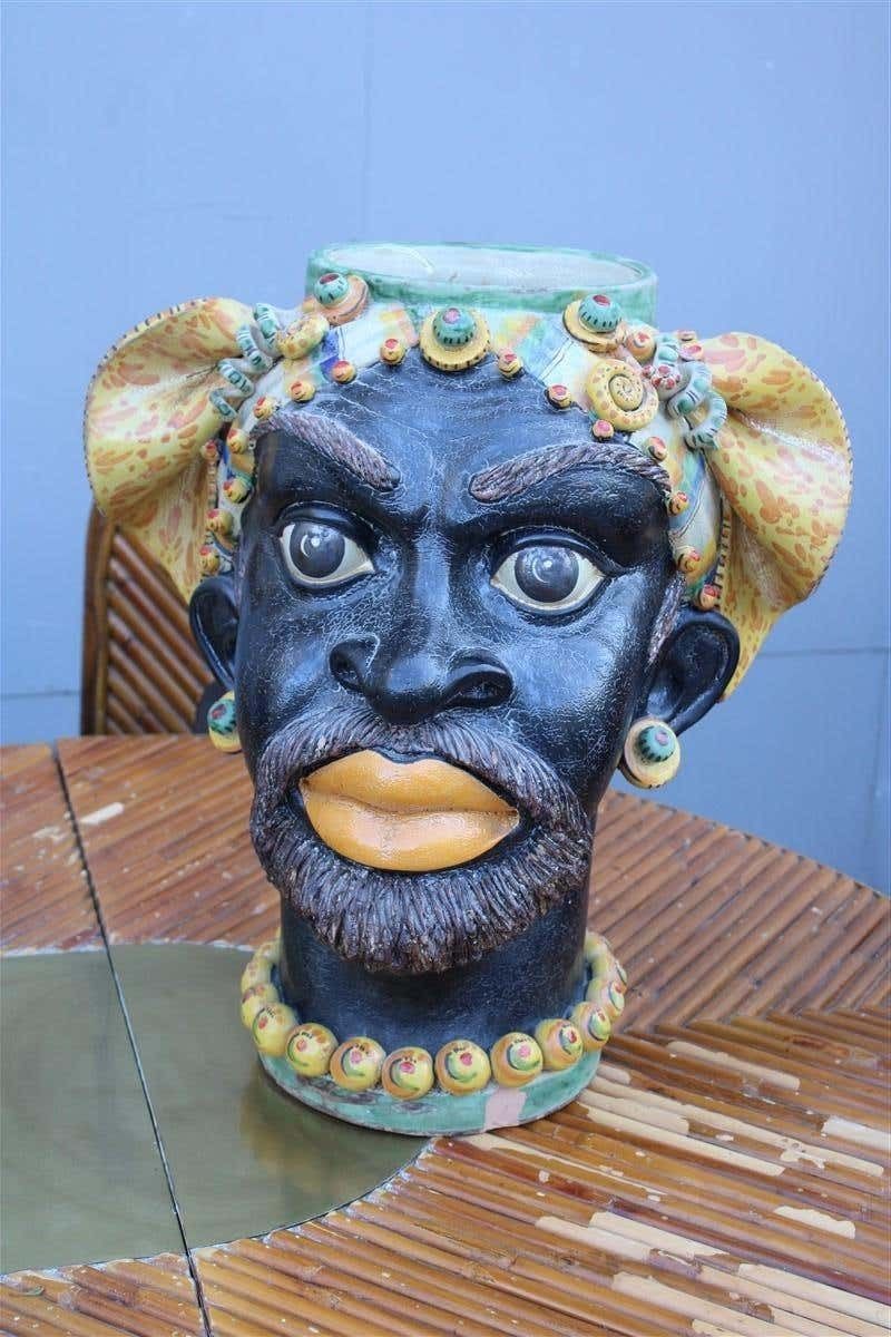 Great Pair Of Moor's Heads Museum Albanian Artist Besnik Arizaj Sicily 1990s photo vinterior