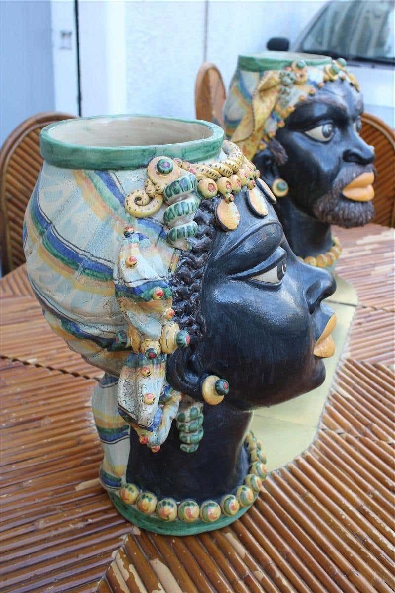photo vinterior Great Pair Of Moor's Heads Museum Albanian Artist Besnik Arizaj Sicily 1990s