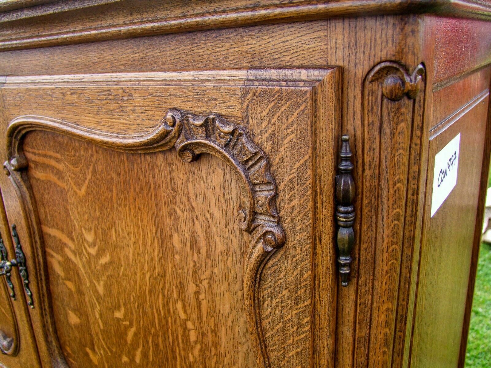 Stunning Dark Oak Carved French 2door/3drawer Drinks Cabinet photo Furniture