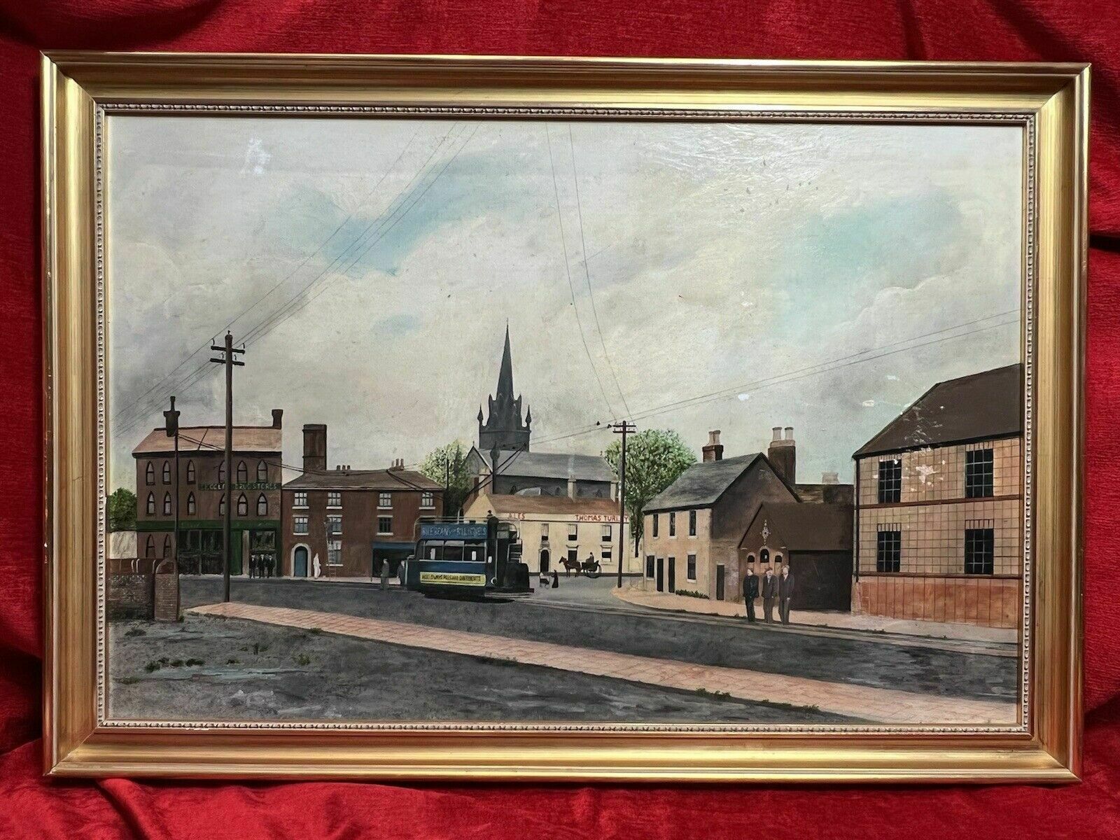 Early 20th Century Oil Painting Of Victorian Street Scene By David Norman photo furniture