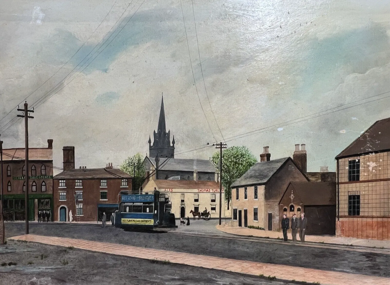 Early 20th Century Oil Painting Of Victorian Street Scene By David Norman photo 325.0