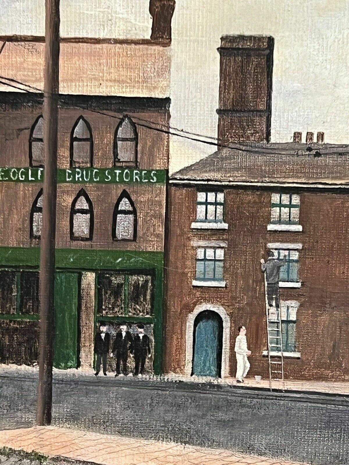 Early 20th Century Oil Painting Of Victorian Street Scene By David Norman photo buy