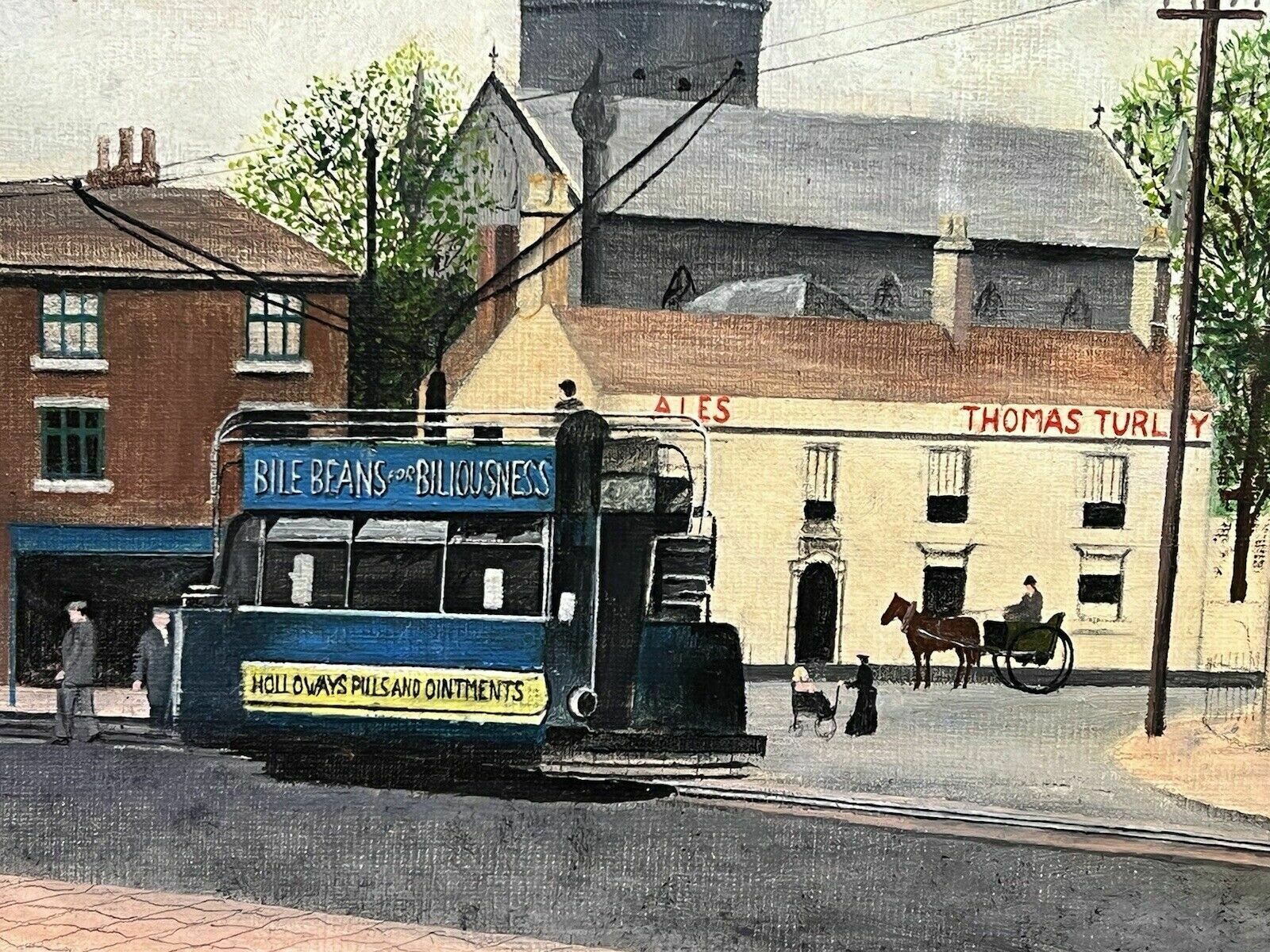 photo furniture Early 20th Century Oil Painting Of Victorian Street Scene By David Norman