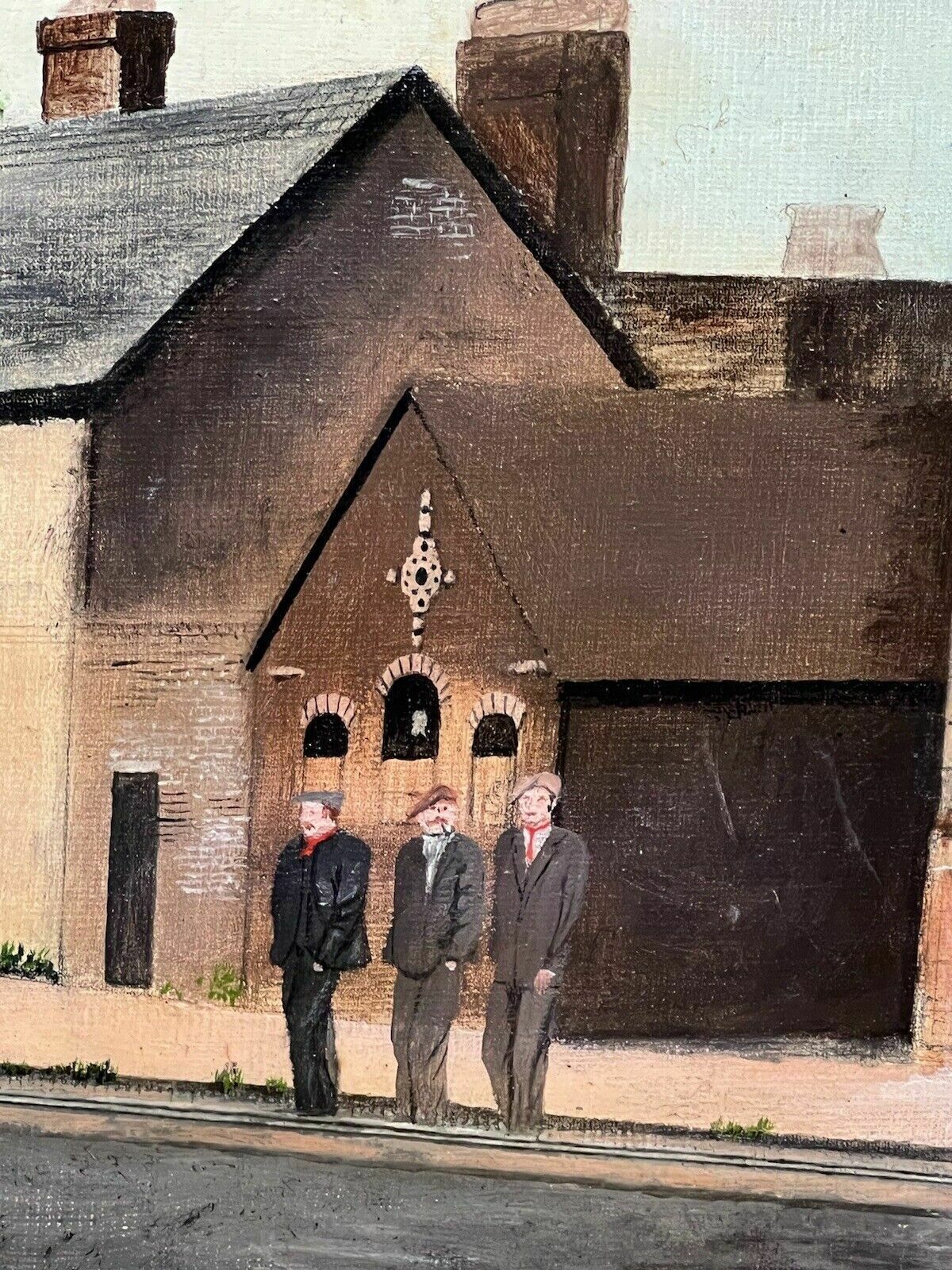 325.0 Early 20th Century Oil Painting Of Victorian Street Scene By David Norman photo