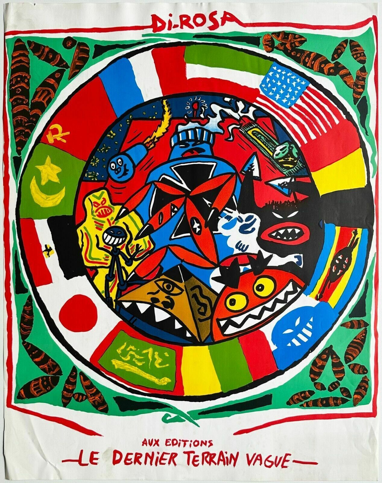 Hervé Di Rosa   Screenprint International Villains 1983 Paris