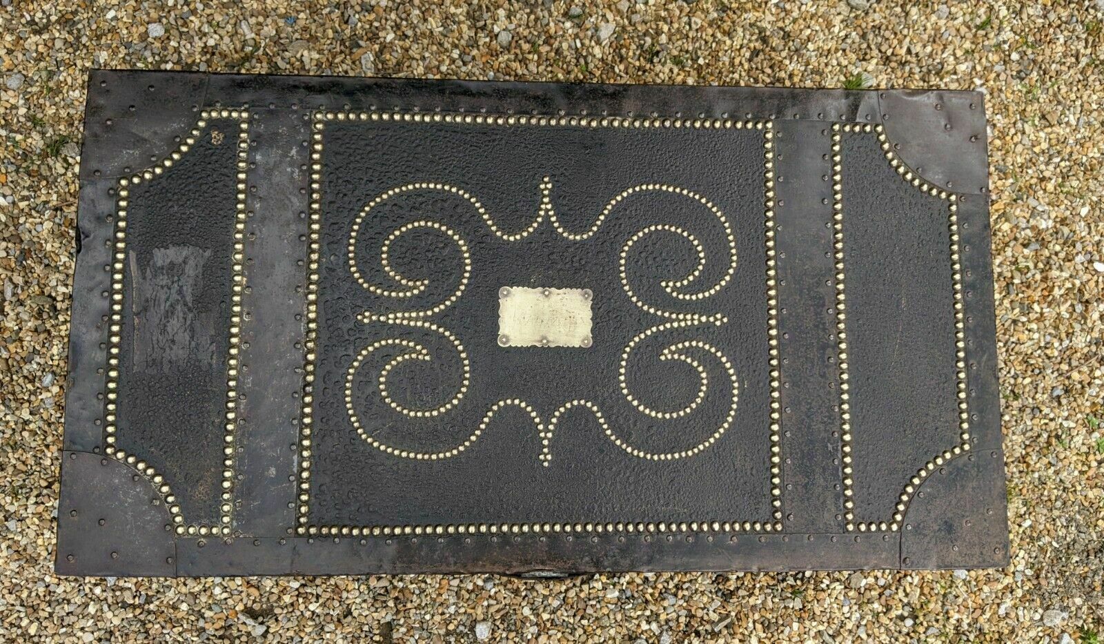 Good Regency Studded Leather And Metal Bound Trunk Samuel Pratt photo buy