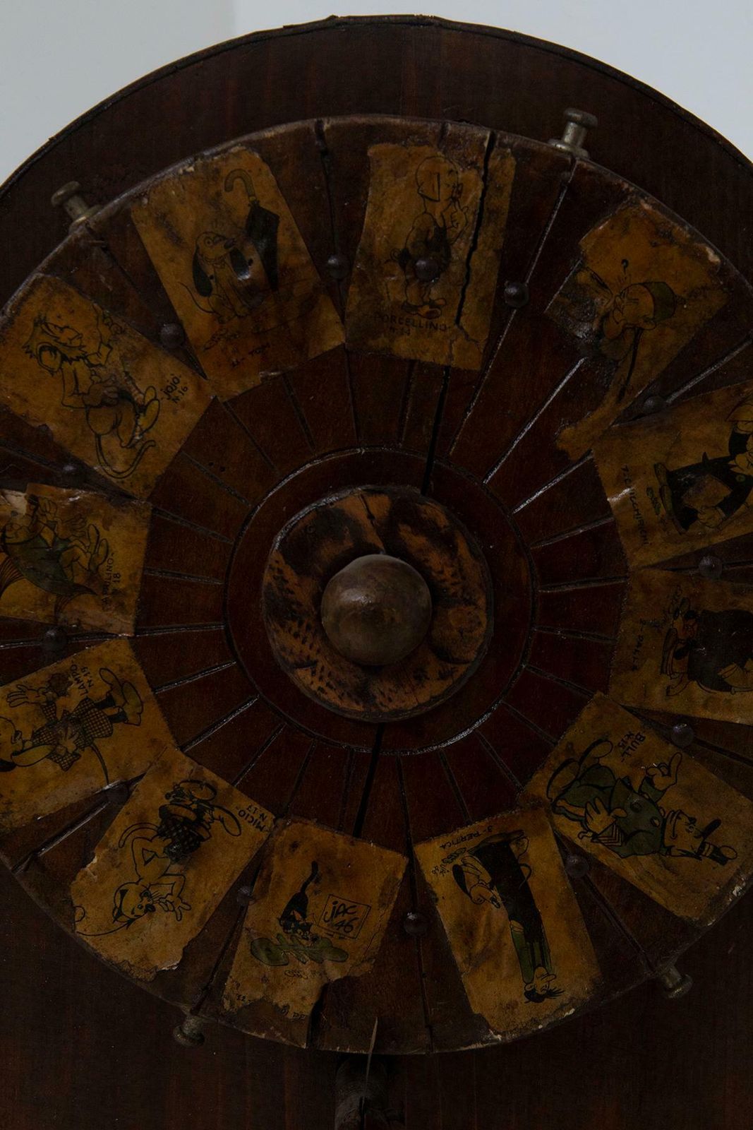 photo for sale Antique Wooden Roulette Game Wheel With Applied Figures