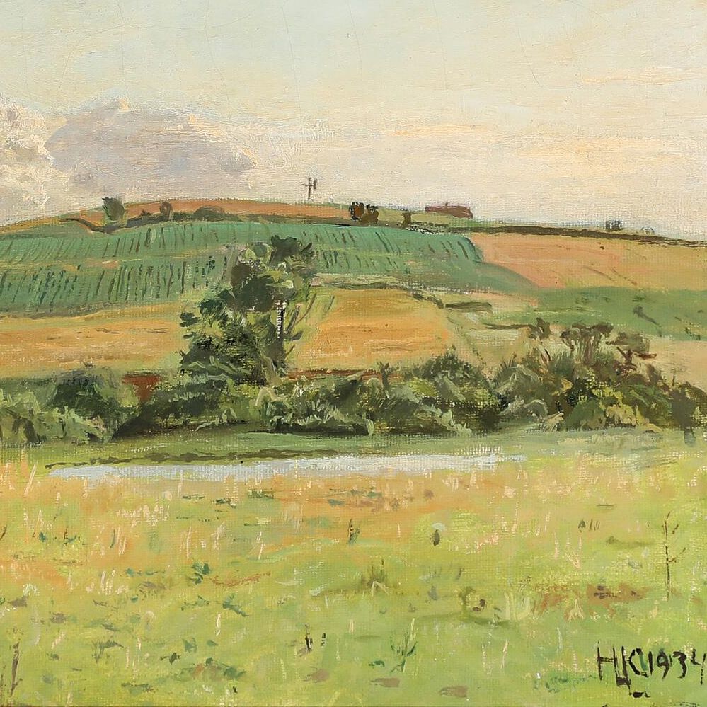 Hans Knudsen Oil On Canvas photo vinterior