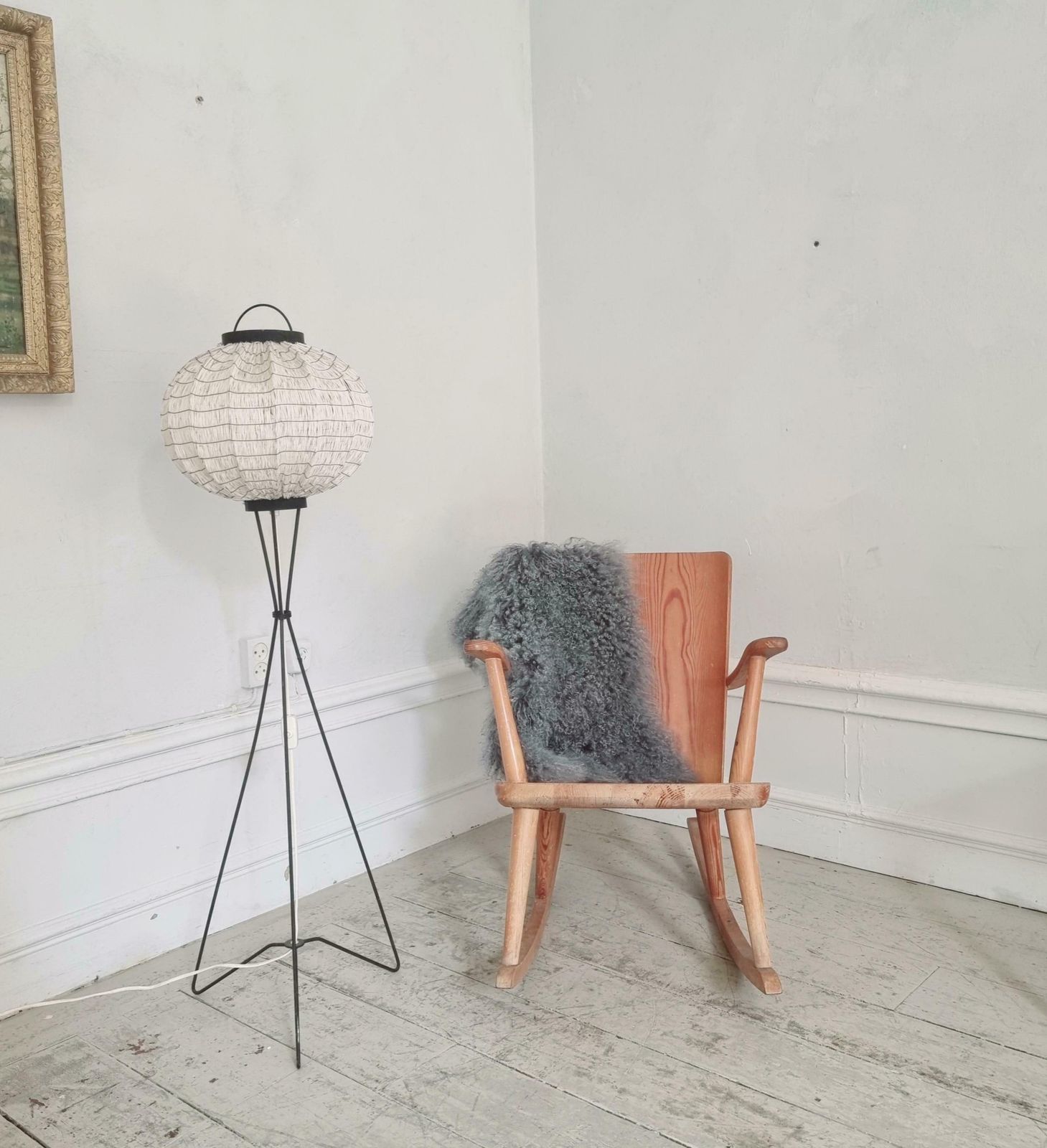 Svensk Fur 513 Rocking Chair For Karl Malmvall, Sportstugemöbel. Sweden 1940/50s photo furniture