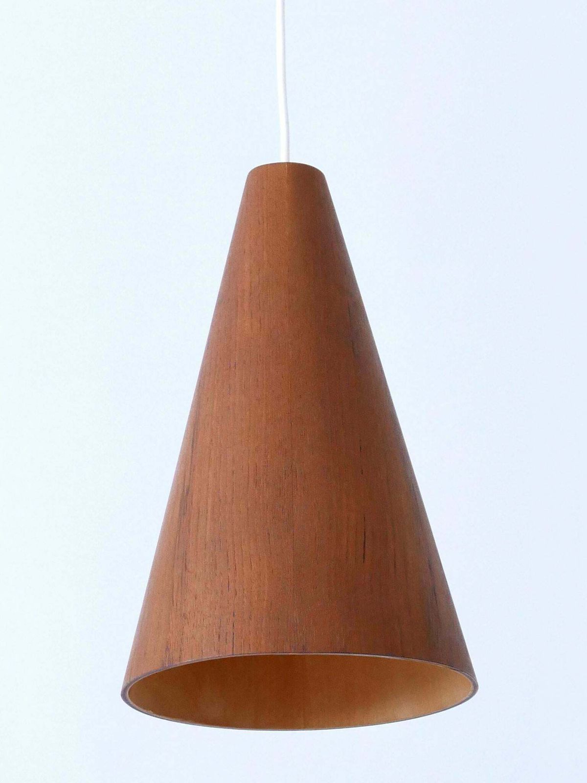 Elegant Mid Century Modern Teak Pendant Lamp Or Hanging Light Scandinavia 1960s photo 1584.0