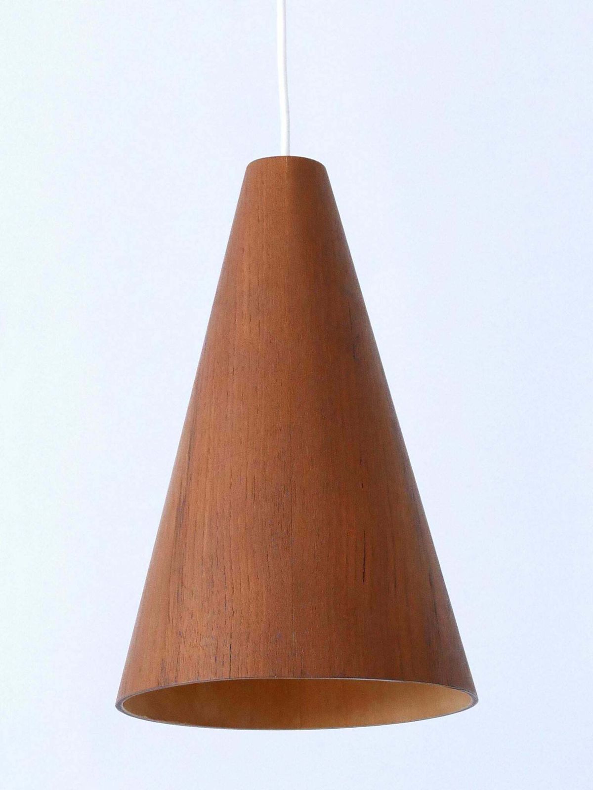 Lighting Elegant Mid Century Modern Teak Pendant Lamp Or Hanging Light Scandinavia 1960s photo