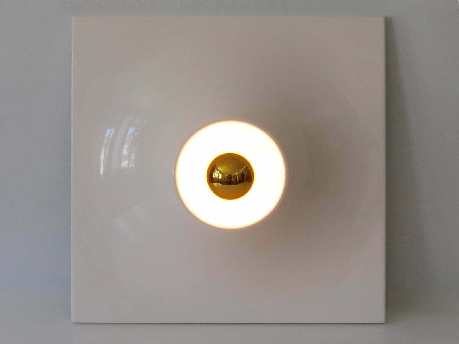 Set Of Three Large Mid Century Modern Fibreglass Sconces Or Wall Lamps 1970s photo 2640.0