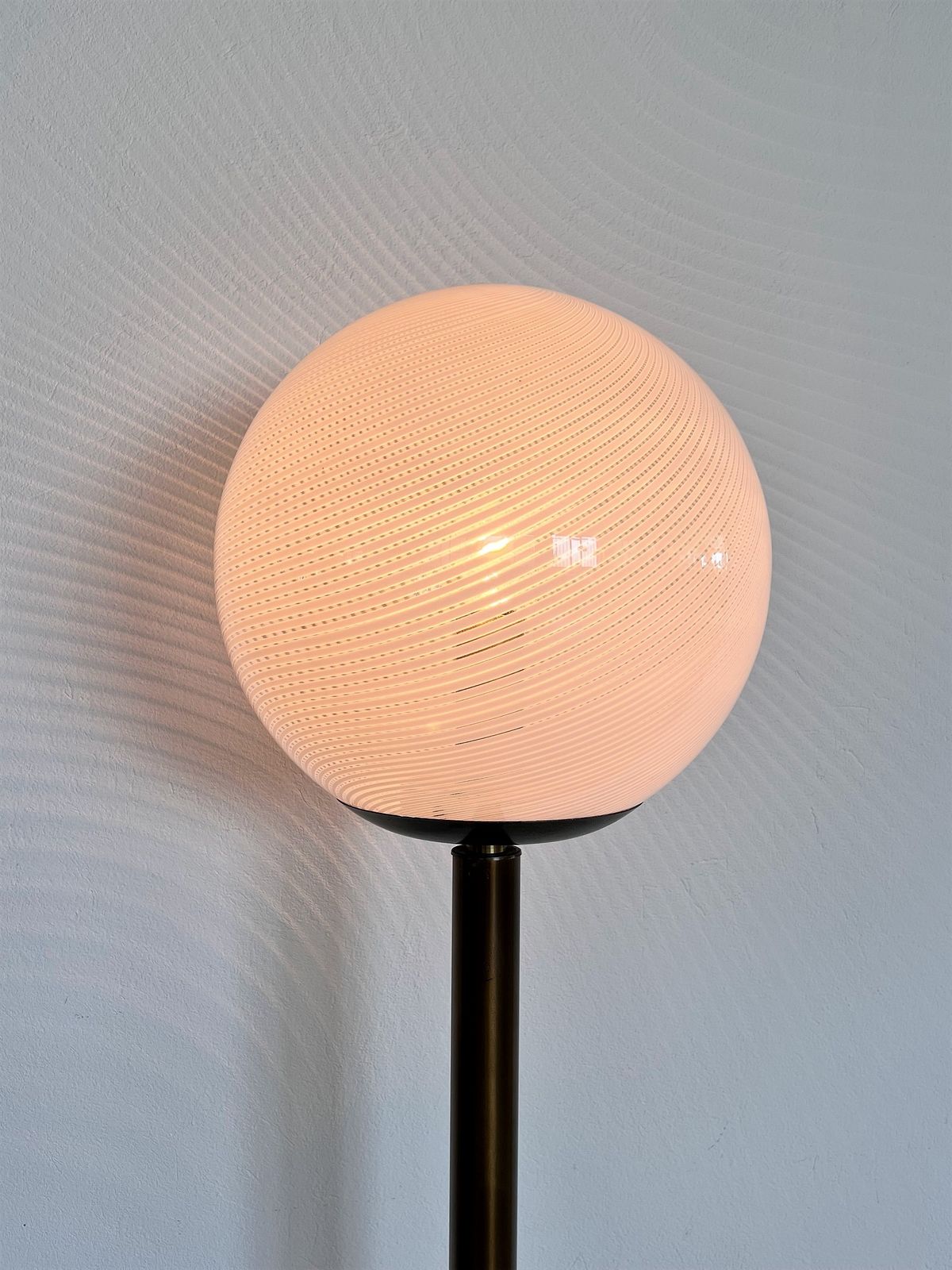 photo furniture Italian Murano Glass Globe And Brass Floor Lamp, 1970s